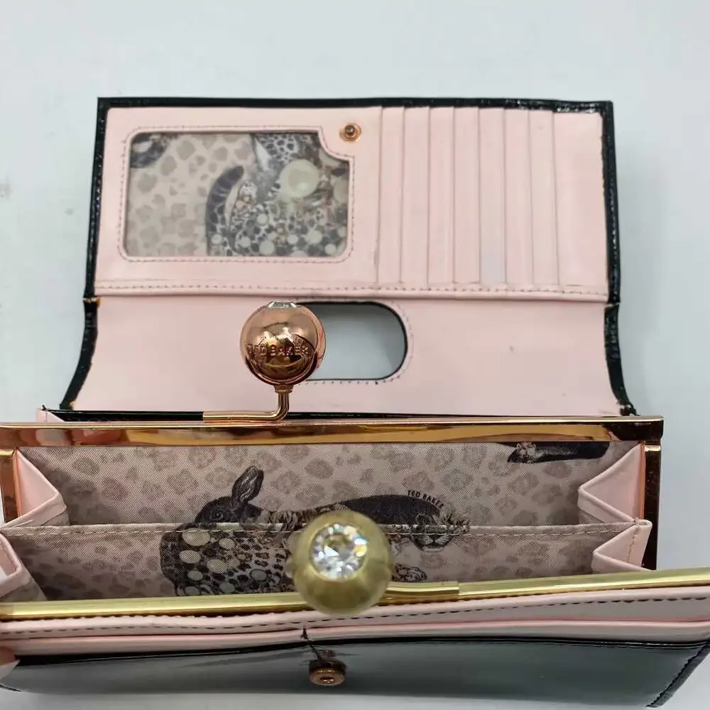 Ted Baker Black Patent Leather Clutch Wallet | Classic Style